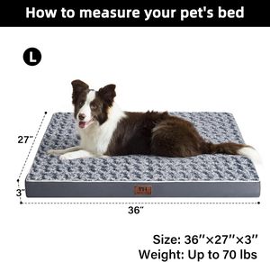 Coussin orthopédique confortable en mousse rectangulaire pour chien, chiot ou animal de compagnie - Product Image 6