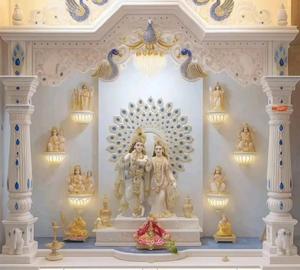 Temple en marbre de qualité supérieure avec détails incrustés de pierres bleues et finition architecturale sophistiquée - Product Image 2