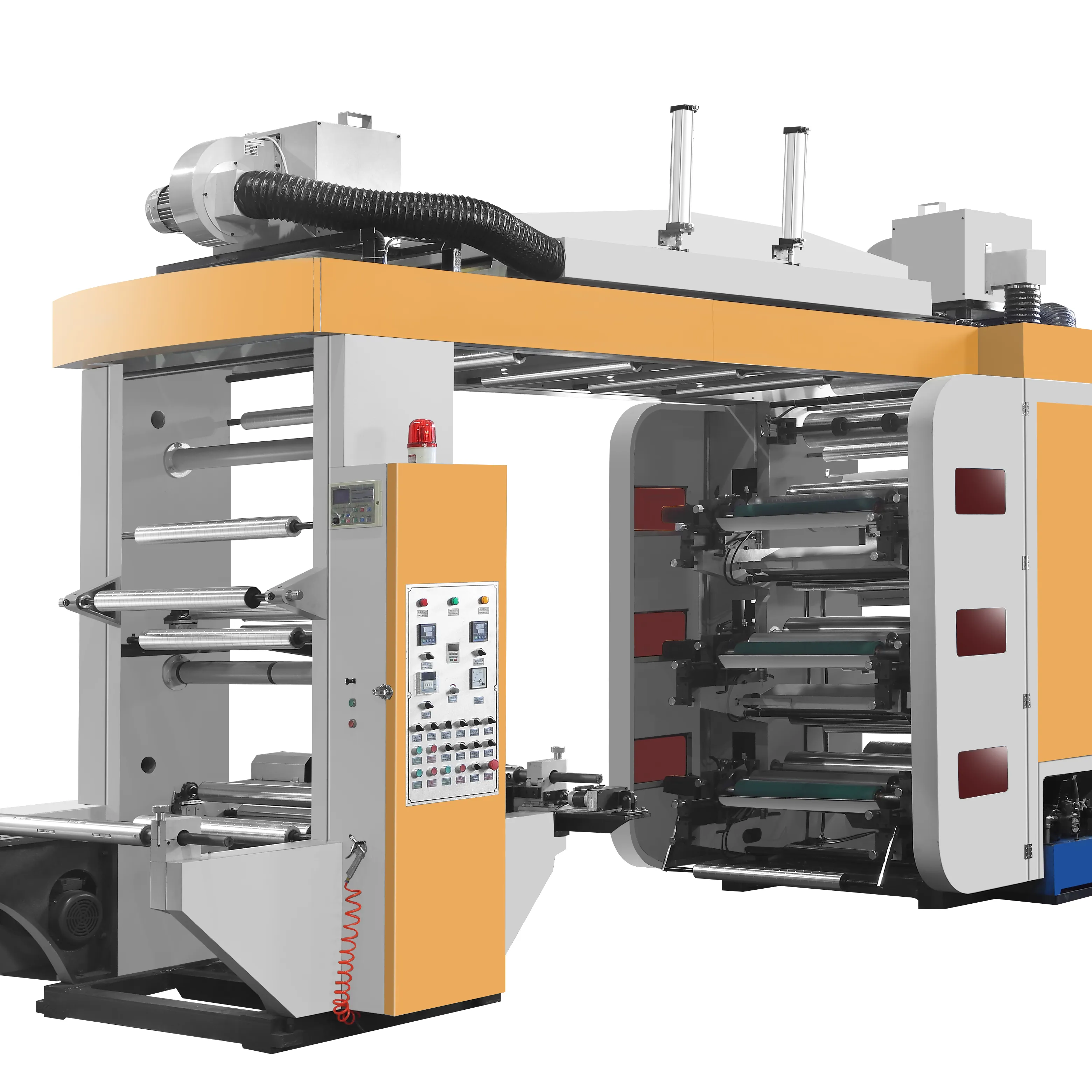 6-Farben-Flexodruckmaschine mit doppeltem Abwickeln und Zurückspulen für PE-Beutel folien aus Kunststoff
