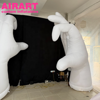 Décor de fête de mariage blanc, arche gonflable en forme de main, arche gonflable en forme de cœur avec éclairage LED