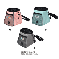 Pochette de dressage pour chien écologique, petite et portable, avec fermeture à cordon, poche en filet et sangle de poignet
