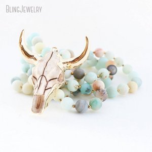Collana <span class=keywords><strong>con</strong></span> <span class=keywords><strong>Ciondolo</strong></span> <span class=keywords><strong>Teschio</strong></span> da Cowboy Placcato Oro, Gioielli Western, Pendente Toro, <span class=keywords><strong>Teschio</strong></span> di Bovino, Collana Longhorn - Product Image 5