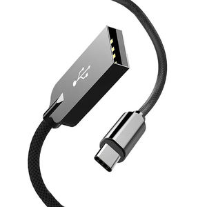 สายดาต้า USB-C แบบไนลอน สายชาร์จเร็ว ชุบนิกเกิล 2.0 USB-A to Type-C สำหรับโทรศัพท์มือถือ - Product Image 1
