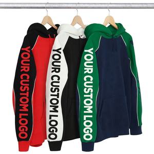 ชุดนักวิ่งแบบสองชิ้นของผู้ชายชุดผ้าฝ้ายมีฮู้ดพิมพ์ลายขอบขอบตัดและพิมพ์พัฟกางเกงซับใน - Product Image 3