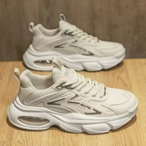 Zapatillas Deportivas Casuales Transpirables Ligeras con Cordones, Parte Superior de Malla, Diseño Sólido, para Primavera/Verano, con Entresuela de Goma y Suela Exterior de Goma - Product Image 1