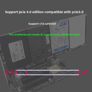 4 SFF8639 U.2 NVME和SATA 2.5英寸硬盘至PCIE4.0拆分卡，PCI-EX16拆分4磁盘U.2 - Product Image 5