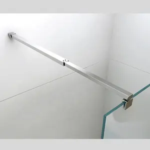 stainless steel aluminum profile support bar of walk in shower enclosure