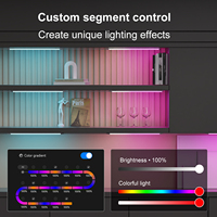 3 pièces, tube lumineux LED moderne de 35 cm, éclairage de cuisine, armoire, bande lumineuse RGB avec télécommande, variateur d'intensité, veilleuse