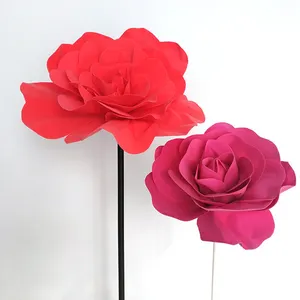 Hot venda por atacado gigante artificial espuma PE flor rosa para decoração de casamento