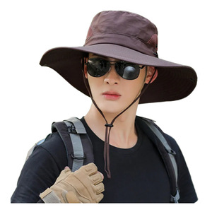 Fishing Sun Protection <b>Hat</b> Wide Brim Breathable Quick Drying Summer Outdoor Hiking Fisherman <b>Hat</b> Navy Blue Adult Men's - Product Image 4