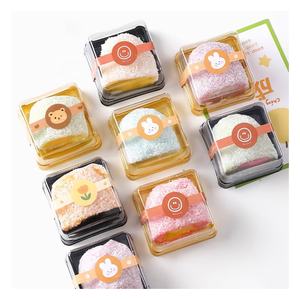 Couvercle en plastique transparent Mini tasse gâteau conteneur rectangulaire porte-muffins gâteau de lune pâtisserie <span class=keywords><strong>boulangerie</strong></span> Dessert gâteau de lune boîte d'emballage pour animaux de compagnie - Product Image 1