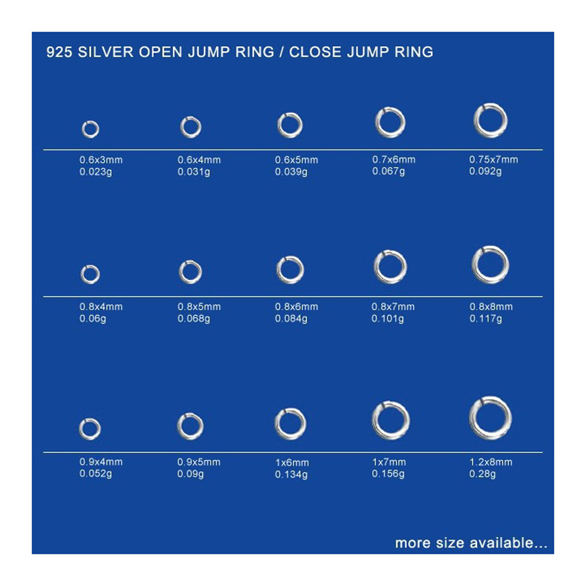 JSA0135 Anillos de Plata Esterlina con Cierre Abierto para Fabricación Permanente de Joyas