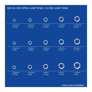 JSA0135 실버 찾기 고품질 저렴한 가격 스털링 실버 영구 보석 만들기 오픈 닫기 점프 링