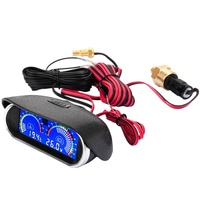 2-in-1 Digital Display Meter Water Temperature Voltage Oil Pressure Combination Meter 9V-36V Car Truck Horizontal Installation