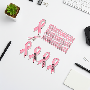 Pin de Solapa Personalizado con Cinta Rosa y Gorros Cruzados, para la Concienciación sobre el Cáncer de Mama, con la inscripción '<span class=keywords><strong>Octubre</strong></span> Encantado', que promueve la detección de metales y salvando vidas - Product Image 4