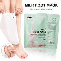 UUKKG 1 paire de chaussettes masques pour les pieds au lait de chèvre, hydratantes, exfoliantes, pour le soin de la peau, essentielles pour des pieds sains