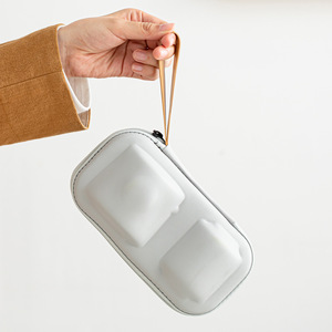 Juego de Té Kung Fu Portátil, Una Tetera y Cuatro Tazas, Verde Oscuro con Tapa de Madera, Regalo de Viaje, Uso en Exteriores - Product Image 3