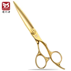 CNC 6inch Golden Titanium Hair Cutting Scissors Japanese VG10 Professional Barber Shears Sharp Edge Hair Scissors