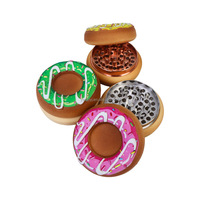 Lot de 6 moulinets à herbes en alliage de zinc en forme de donut, 4 pièces, accessoires pour fumeurs, pour magasin de tabac