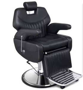 Chaise de coiffure professionnelle en gros, fauteuil de barbier moderne et classique inclinable de luxe noir avec pompe hydraulique pour hommes - Product Image 1