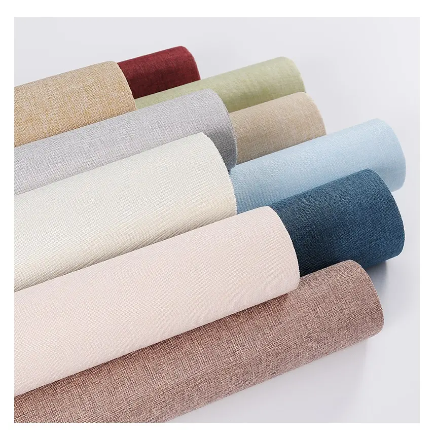 Waterproof Modern Multi Colors Self Adhesive Peel and Stick 0.65*2.8cm Linen Fabric Wallcloth for Decoration