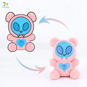 Gaopeng mainan anak laki-laki tengkorak merah muda mewah hewan pabrik asli desain kustom mainan binatang boneka seperti hidup lucu