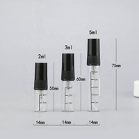Flacon pulvérisateur en verre vide pour échantillon de parfum miniature 2 ml 3 ml 5 ml, flacon de parfum à huile de 2 ml