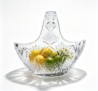 Panier à fruits en cristal taillé à la main avec 24% de PbO, vase de table élégant en verre soufflé à la main pour mariage, décoration de table à domicile, cadeau