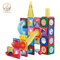 Venta al por mayor de alta calidad DIY imán bloque azulejos regalo Super magnético bloques de construcción iluminación bola pista bloque juguetes para niños