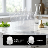 Bouteilles de boisson jetables en plastique transparent de 30 ml et 100 ml avec bec verseur, sachets de jus refermables pour les voyages et les activités de plein air