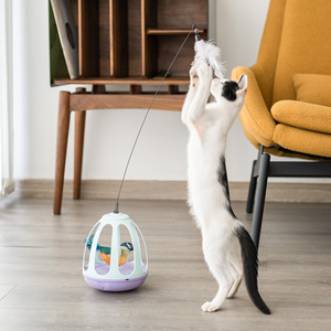 Juguete Interactivo para Gatos, Nuevo <span class=keywords><strong>2026</strong></span>, con Plumas, Sonido y Control Remoto, Juguete Giratorio para Jaula de Pájaros - Product Image 5