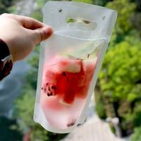 Sacs à Boissons Transparents en Plastique avec Fermeture Éclair Personnalisés 350ml 500ml