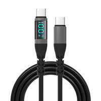 Cable USB C a USB C de 100W con Pantalla LED, Cable de Carga Rápida y Transferencia de Datos, Cable Tipo C con Carga Rápida PD para iPhone 17 y Samsung