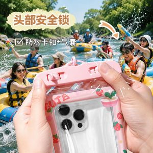Waterproof Phone Case With Airbag <strong>Floatable</strong> Touchscreen Compatible For Swimming <strong>Rafting</strong> Outdoor Use - Product Image 1