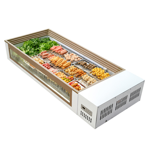 Vitrina de congelador refrigerada sin vidrio de escritorio comercial pequeña: Especializada para pinchos de barbacoa de mantenimiento fresco - Product Image 1