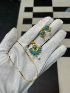 Gold Plated Copper Pendant <b>Necklace</b> <b>Set</b> for Women Dubai Style Indian <b>Bridal</b> Wedding & Party Jewelry with <b>Earrings</b> Wholesale - Product Image 6