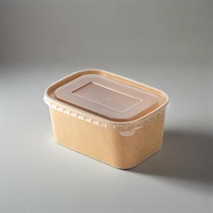 Contenants rectangulaires carrés en papier jetables de qualité alimentaire pour salades et sandwichs, 500-1000 ml - Product Image 1