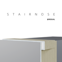 Marche d'escalier SPC courbée 1200x300x5.5mm en chêne Islandais, étanche, à coller, pour nez de marche