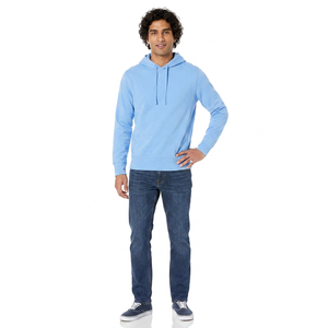 Sudadera con Capucha para Hombre, Nueva Moda de Invierno, Forro Polar Grueso, Transpirable, de Secado Rápido, Color Sólido Personalizado, Corte Regular, Hombros Caídos - Product Image 1