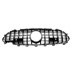 Parrilla vertical GT Mercedes-Benz C257, completamente negra con franjas plateadas, ABS, reemplazo frontal para modelos CLS 2019-2022 - Product Image 5
