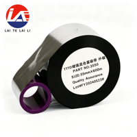 Pita Resin Lilin LTLL TTO Enhanced 55mm*600m Tahan Pelarut Pita Transfer Termal untuk Printer Domino