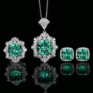 2025 New Zhuangshang Jewelry Simulation Bird's Nest Chopala Green Fashion Pendant Set 14*14-12*12 - Product Image 1
