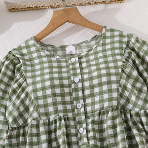 Set di Abbigliamento per <span class=keywords><strong>Bambina</strong></span> Autunno 2026, Moda Bambini, Camicia a Quadri Verde a Maniche Lunghe + Pantaloni, Set di 2 Pezzi alla Moda - Product Image 3