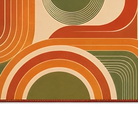 Tapis de souris géométrique rétro 80 x 30 cm RPET, base antidérapante, absorbant, résistant aux éclaboussures, pour la maison et le bar