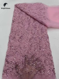 Thiết Kế Mới Màu Đỏ Sequin Ren Ren Đính Cườm Vải Với Mô Hình Thêu Cho Phụ Nữ Của Váy Túi Xách Và Đám Cưới - Product Image 5