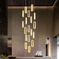 Lustre suspendu moderne de luxe en cristal K9, capsule ovale, pour hall de villa, escalier, grande suspension décorative pour hôtel