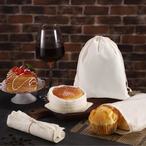 Bolsa con cordón de muselina de lona de algodón biodegradable con asa de cinta Embalaje de promoción de serigrafía de joyería - Product Image 6