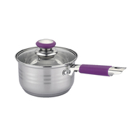 Ensemble de cuisine classique de haute qualité en acier inoxydable 4 pièces avec poignée en silicone et couvercle pour cuisson sur plaques en fonte et en verre