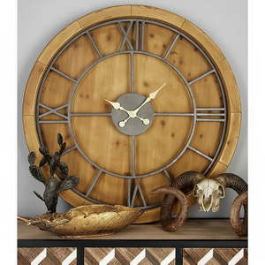 AK นาฬิกาแขวนผนังทำจากไม้ธรรมชาติสำหรับตกแต่งบ้านสำหรับห้องนั่งเล่นหรือห้องวาดภาพทำจากไม้วอลนัททันสมัย - Product Image 1