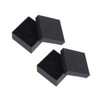 Ruban argenté avec mousse 50 pièces, emballage de petite boîte-cadeau à bijoux noir avec ruban argenté, vente en gros